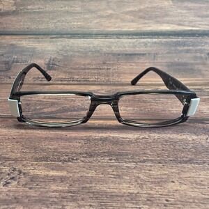 Karavan 7199 D11 Brown Striped White Rectangular Eyeglass Frame France 51-17-135